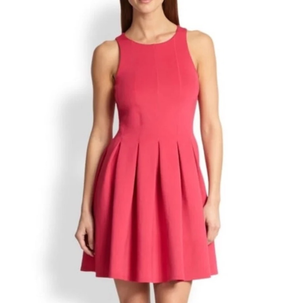 WORTHINGTON Stretch Sleeveless Pink Pleated Dress